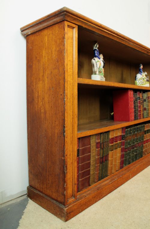 LARGE VICTORIAN OAK FLOOR BOOKCASE 8FT WIDE - ADDITIONAL PHOTO 13