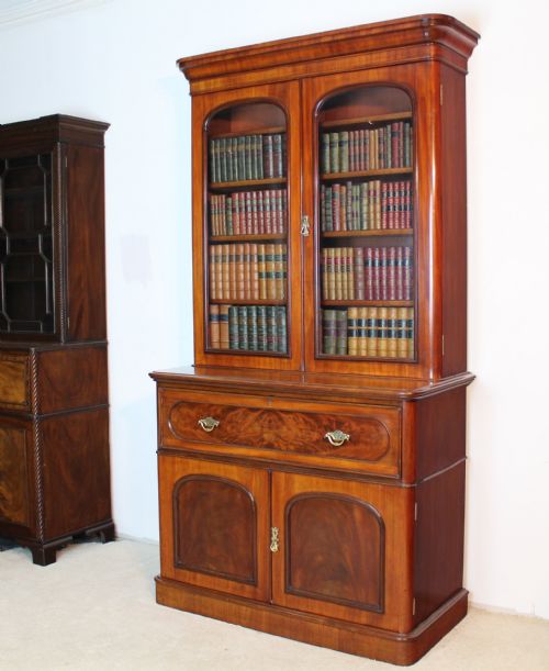 VICTORIAN MAHOGANY SECRTAIRE BOOKCASE - ADDITIONAL PHOTO 1