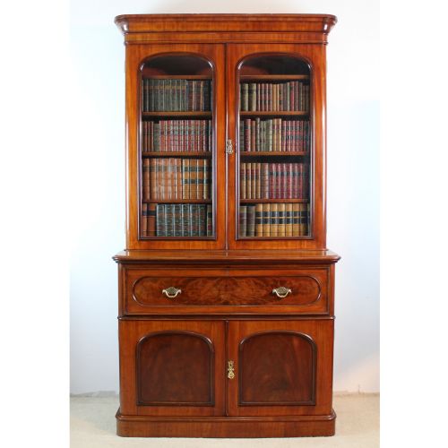 VICTORIAN MAHOGANY SECRTAIRE BOOKCASE - ADDITIONAL PHOTO 2