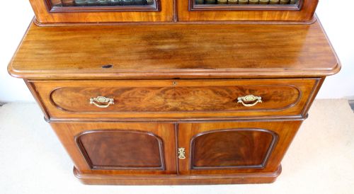 VICTORIAN MAHOGANY SECRTAIRE BOOKCASE - ADDITIONAL PHOTO 5
