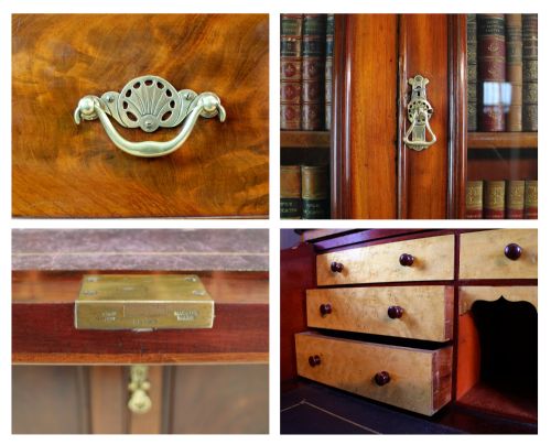 VICTORIAN MAHOGANY SECRTAIRE BOOKCASE - ADDITIONAL PHOTO 7