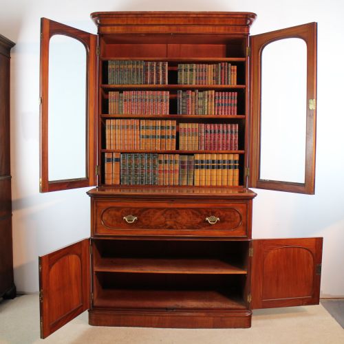 VICTORIAN MAHOGANY SECRTAIRE BOOKCASE - ADDITIONAL PHOTO 10