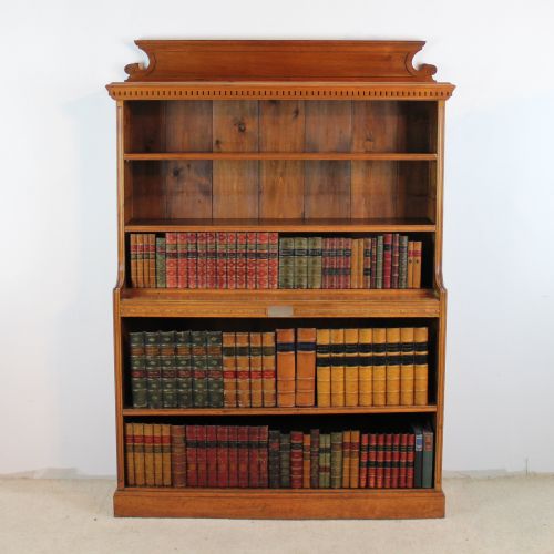 SCOTTISH VICTORIAN GOLDEN WALNUT WATERFALL OPEN BOOKCASE - ADDITIONAL PHOTO 1