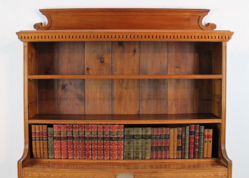 SCOTTISH VICTORIAN GOLDEN WALNUT WATERFALL OPEN BOOKCASE - ADDITIONAL PHOTO 2