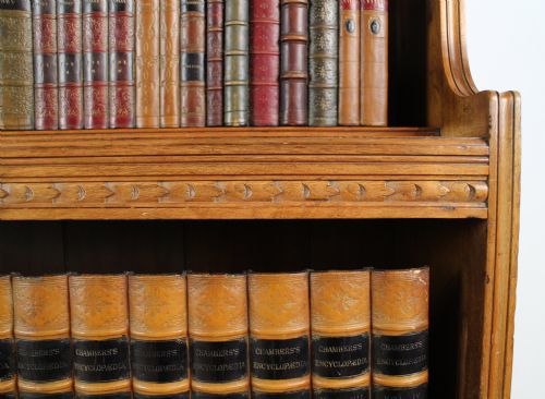 SCOTTISH VICTORIAN GOLDEN WALNUT WATERFALL OPEN BOOKCASE - ADDITIONAL PHOTO 7