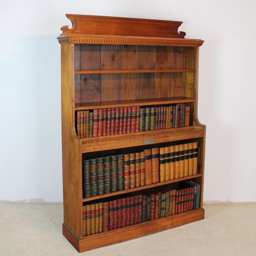 SCOTTISH VICTORIAN GOLDEN WALNUT WATERFALL OPEN BOOKCASE - ADDITIONAL PHOTO 9