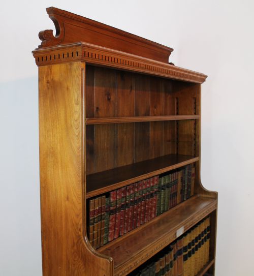 SCOTTISH VICTORIAN GOLDEN WALNUT WATERFALL OPEN BOOKCASE - ADDITIONAL PHOTO 11