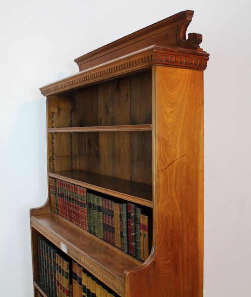 SCOTTISH VICTORIAN GOLDEN WALNUT WATERFALL OPEN BOOKCASE - ADDITIONAL PHOTO 13