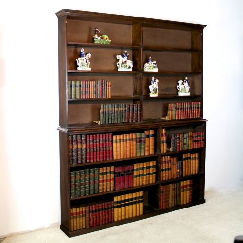 early 20th century oak open bookcase - CATEGORY: ANTIQUE BOOKCASES - DATED 1920