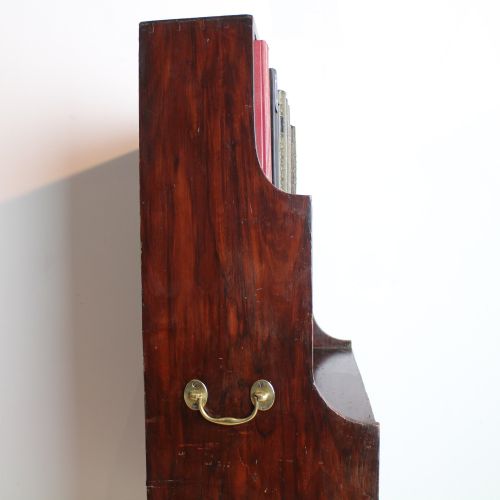 GEORGIAN CAMPAIGN STAINED PINE WATERFALL BOOKCASE - ADDITIONAL PHOTO 6