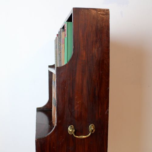 GEORGIAN CAMPAIGN STAINED PINE WATERFALL BOOKCASE - ADDITIONAL PHOTO 8