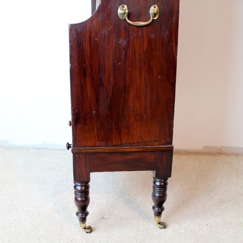 GEORGIAN CAMPAIGN STAINED PINE WATERFALL BOOKCASE - ADDITIONAL PHOTO 9