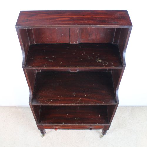 GEORGIAN CAMPAIGN STAINED PINE WATERFALL BOOKCASE - ADDITIONAL PHOTO 12