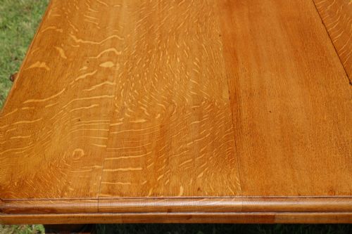 ARTS CRAFTS OAK EXTENDING DINING TABLE 8FTSEATS 10 - ADDITIONAL PHOTO 3