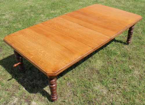 ARTS CRAFTS OAK EXTENDING DINING TABLE 8FTSEATS 10 - ADDITIONAL PHOTO 4