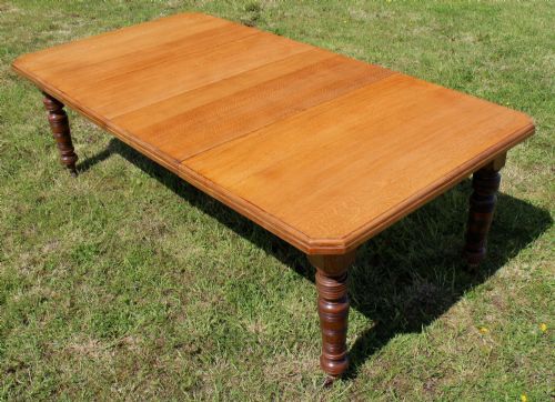ARTS CRAFTS OAK EXTENDING DINING TABLE 8FTSEATS 10 - ADDITIONAL PHOTO 5