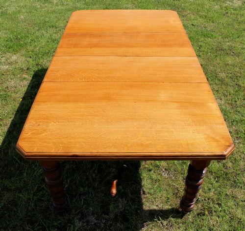 ARTS CRAFTS OAK EXTENDING DINING TABLE 8FTSEATS 10 - ADDITIONAL PHOTO 8