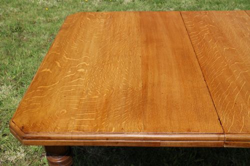 ARTS CRAFTS OAK EXTENDING DINING TABLE 8FTSEATS 10 - ADDITIONAL PHOTO 9