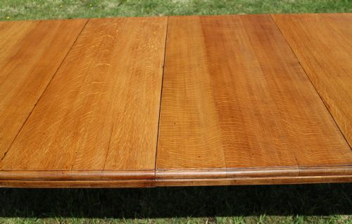 ARTS CRAFTS OAK EXTENDING DINING TABLE 8FTSEATS 10 - ADDITIONAL PHOTO 10