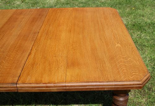 ARTS CRAFTS OAK EXTENDING DINING TABLE 8FTSEATS 10 - ADDITIONAL PHOTO 11