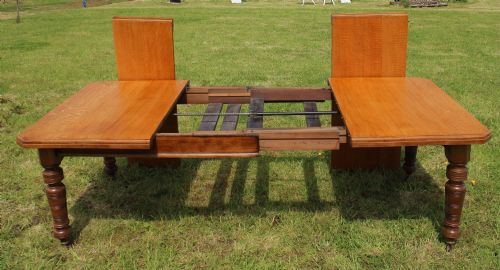 ARTS CRAFTS OAK EXTENDING DINING TABLE 8FTSEATS 10 - ADDITIONAL PHOTO 13