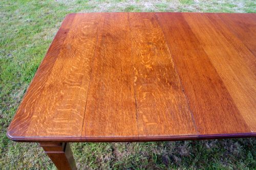 ARTS CRAFTS OAK EXTENDING DINING TABLE 10FT12 PEOPLE - ADDITIONAL PHOTO 6