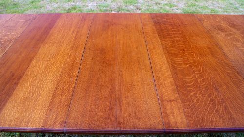 ARTS CRAFTS OAK EXTENDING DINING TABLE 10FT12 PEOPLE - ADDITIONAL PHOTO 7