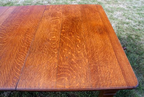 ARTS CRAFTS OAK EXTENDING DINING TABLE 10FT12 PEOPLE - ADDITIONAL PHOTO 8