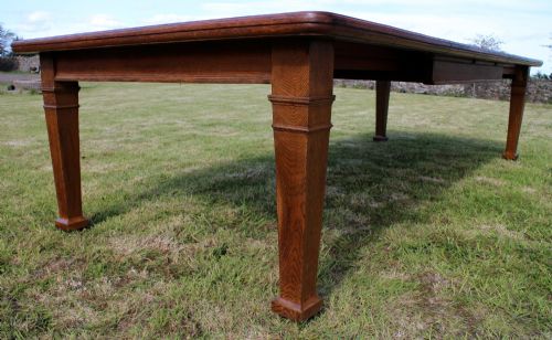 ARTS CRAFTS OAK EXTENDING DINING TABLE 10FT12 PEOPLE - ADDITIONAL PHOTO 10