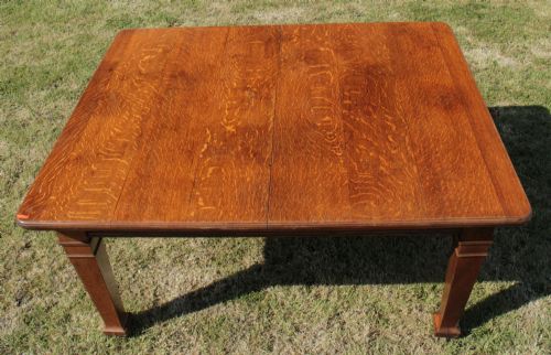 ARTS CRAFTS OAK EXTENDING DINING TABLE 10FT12 PEOPLE - ADDITIONAL PHOTO 13