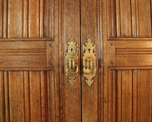 ARTS CRAFTS GILLOWSPUGIN OAK WARDROBE PRESS 8FT WIDE X 8FT HIGH - ADDITIONAL PHOTO 8