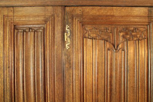 ARTS CRAFTS GILLOWSPUGIN OAK WARDROBE PRESS 8FT WIDE X 8FT HIGH - ADDITIONAL PHOTO 9