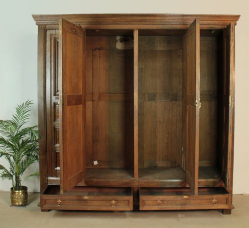 ARTS CRAFTS GILLOWSPUGIN OAK WARDROBE PRESS 8FT WIDE X 8FT HIGH - ADDITIONAL PHOTO 12