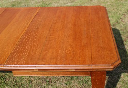 ARTS CRAFTS OAK EXTENDING DINING TABLE 8FTSEATS 10 - ADDITIONAL PHOTO 7