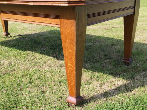 ARTS CRAFTS OAK EXTENDING DINING TABLE 8FTSEATS 10 - ADDITIONAL PHOTO 10