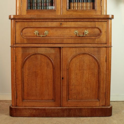ANTIQUE VICTORIAN OAK SECRTAIRE BOOKCASE - ADDITIONAL PHOTO 5