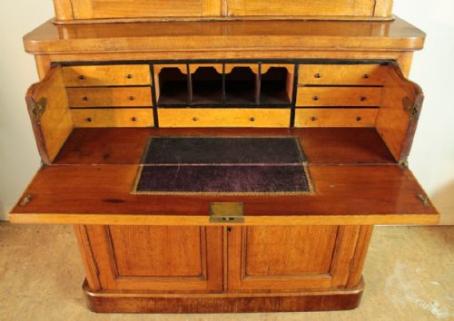 ANTIQUE VICTORIAN OAK SECRTAIRE BOOKCASE - ADDITIONAL PHOTO 9