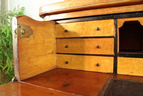 ANTIQUE VICTORIAN OAK SECRTAIRE BOOKCASE - ADDITIONAL PHOTO 10