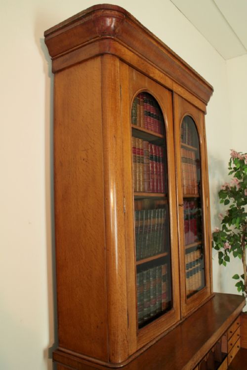 ANTIQUE VICTORIAN OAK SECRTAIRE BOOKCASE - ADDITIONAL PHOTO 12