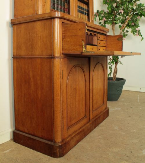 ANTIQUE VICTORIAN OAK SECRTAIRE BOOKCASE - ADDITIONAL PHOTO 13