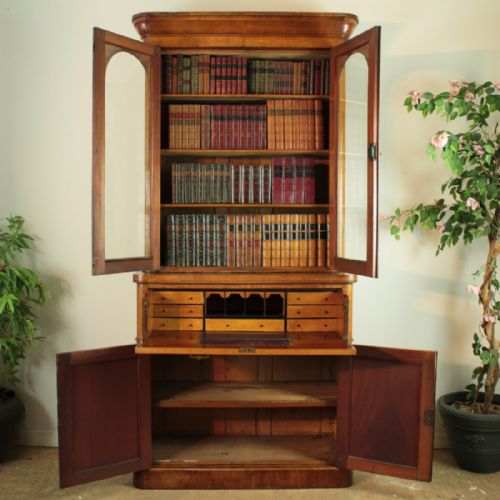 ANTIQUE VICTORIAN OAK SECRTAIRE BOOKCASE - ADDITIONAL PHOTO 14