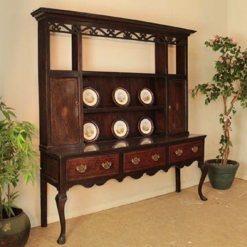 GEORGE III OAK INLAID SHROPSHIRE HIGH DRESSER C1760 - ADDITIONAL PHOTO 1