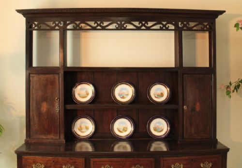 GEORGE III OAK INLAID SHROPSHIRE HIGH DRESSER C1760 - ADDITIONAL PHOTO 2