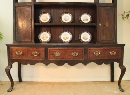 GEORGE III OAK INLAID SHROPSHIRE HIGH DRESSER C1760 - ADDITIONAL PHOTO 3