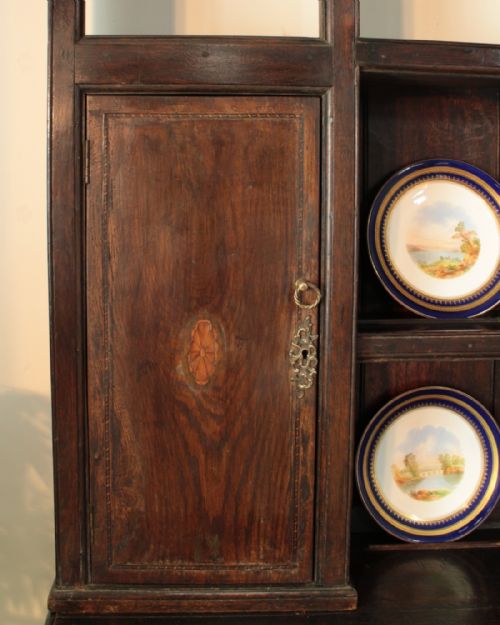 GEORGE III OAK INLAID SHROPSHIRE HIGH DRESSER C1760 - ADDITIONAL PHOTO 5