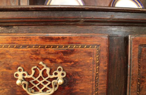 GEORGE III OAK INLAID SHROPSHIRE HIGH DRESSER C1760 - ADDITIONAL PHOTO 10