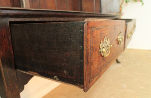 GEORGE III OAK INLAID SHROPSHIRE HIGH DRESSER C1760 - ADDITIONAL PHOTO 14
