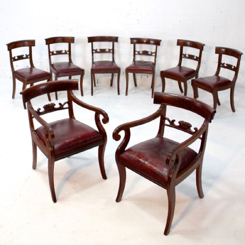 set of eight regency mahogany dining chairs 8 - CATEGORY: ANTIQUE CHAIRS - DATED REGENCY