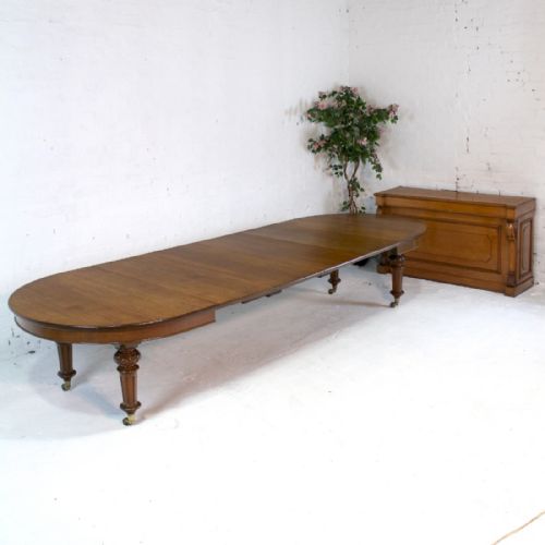 victorian oak extending dining table leaf holder 12 ft - CATEGORY: ANTIQUE TABLES - DATED VICTORIAN