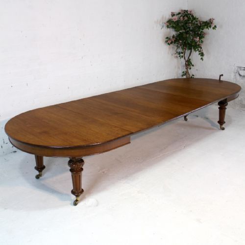 VICTORIAN OAK EXTENDING DINING TABLE LEAF HOLDER 12 FT - ADDITIONAL PHOTO 2